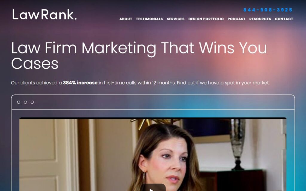 The LawRank homepage